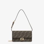 FENDI Wallet On Chain Baguette Brown FF fabric wallet